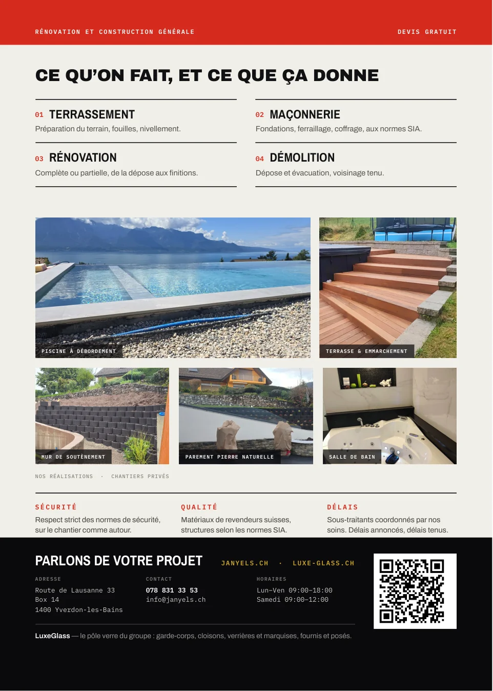 Flyer Janyel’s « Gros œuvre », verso.
